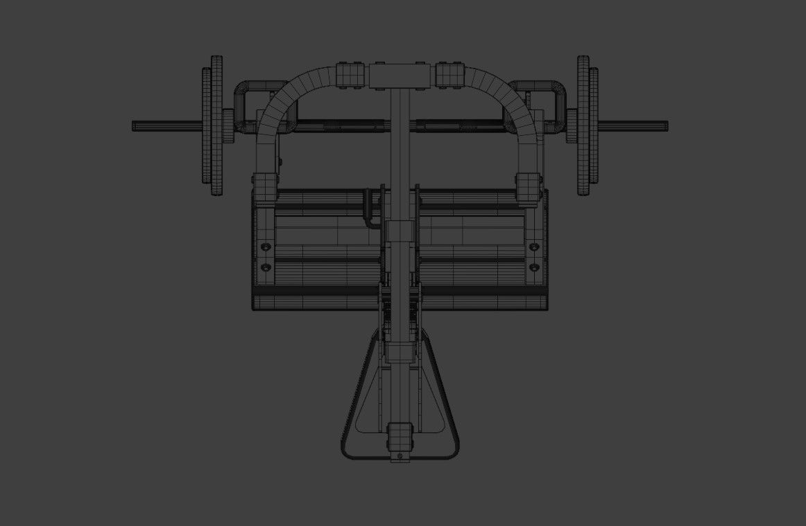 Preacher Curl Bench Low-poly 3D model_17