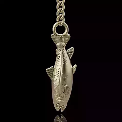 Fish key holder silver gold jewelry printable 3d model