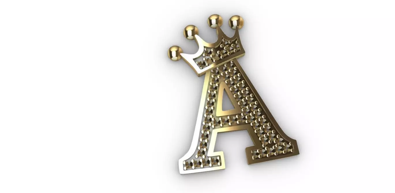 letra A diamantes Free 3D print model