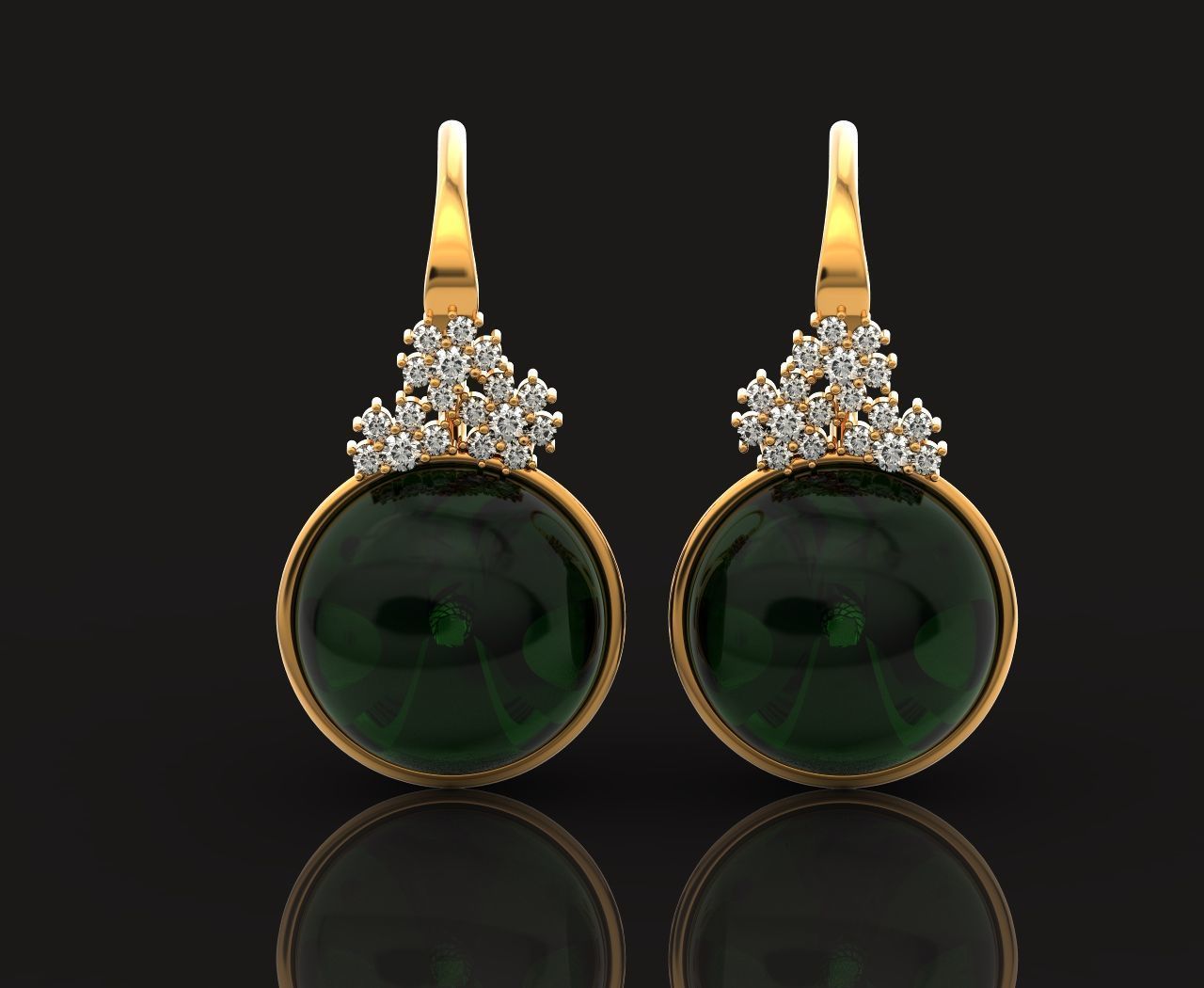 pearl earrings with flowers 1389 3D print model_9