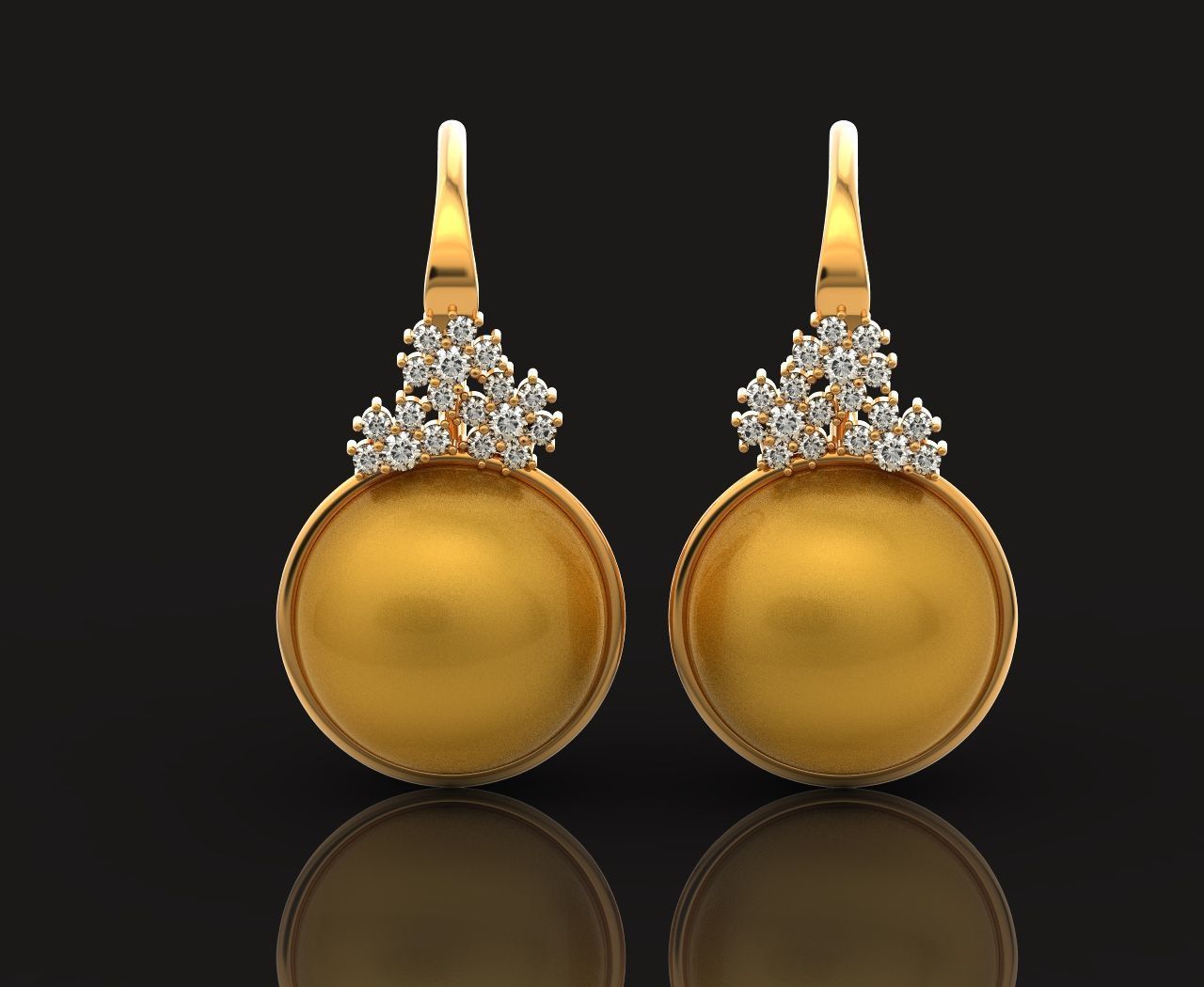 pearl earrings with flowers 1389 3D print model_13