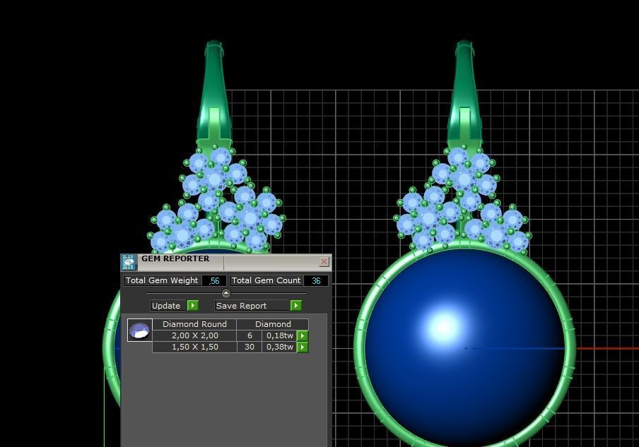 pearl earrings with flowers 1389 3D print model_5