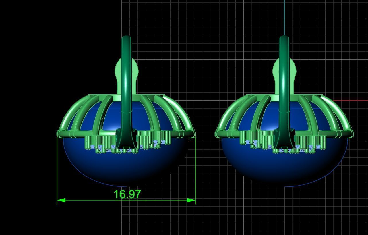 pearl earrings with flowers 1389 3D print model_46