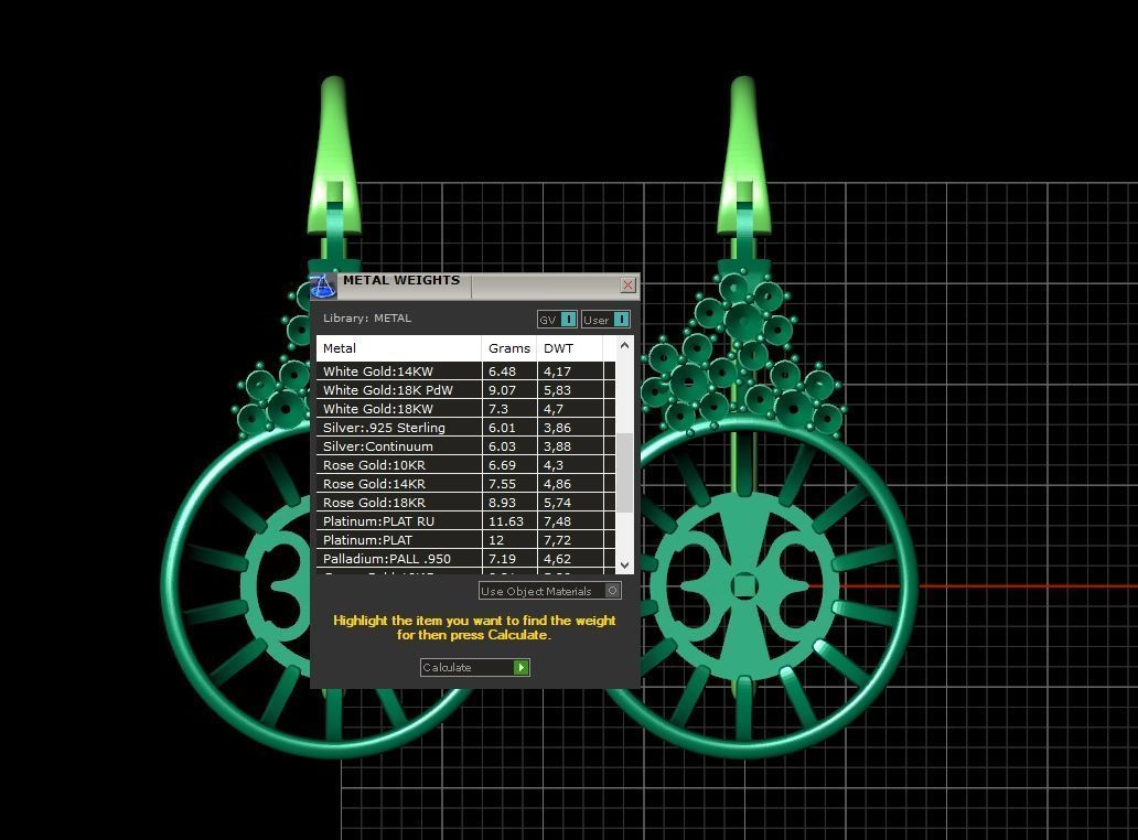 pearl earrings with flowers 1389 3D print model_6