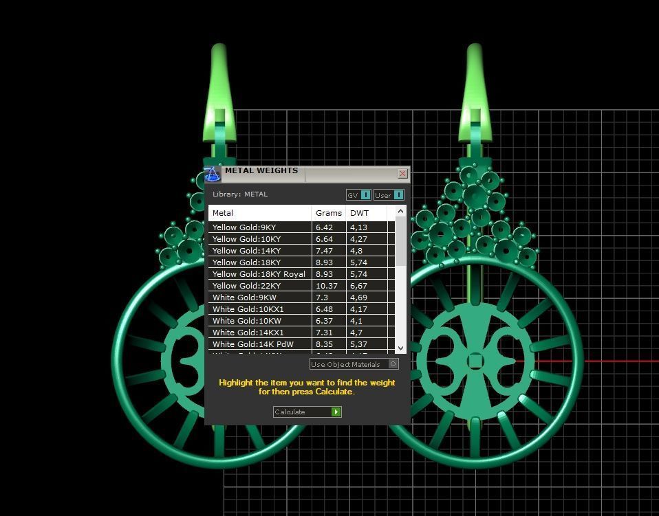 pearl earrings with flowers 1389 3D print model_7