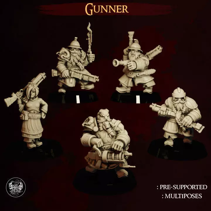 Dwarven Gunner Crew 3D print model_0