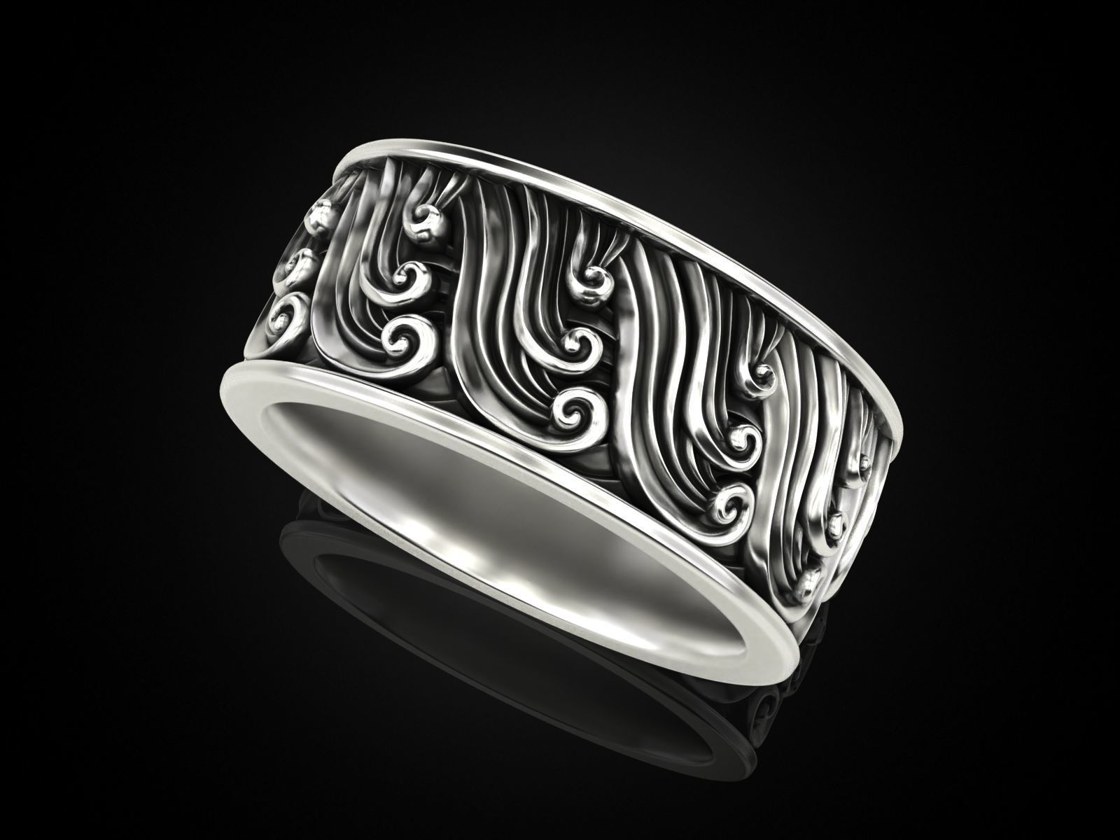 Wave Ring 3D print model_2