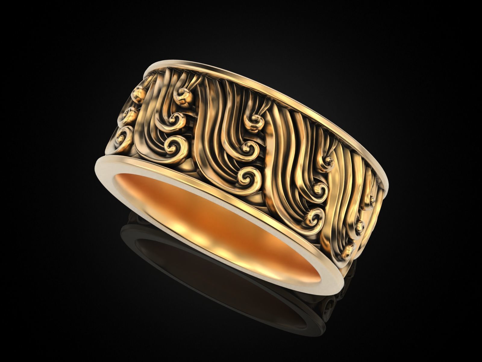 Wave Ring 3D print model_5
