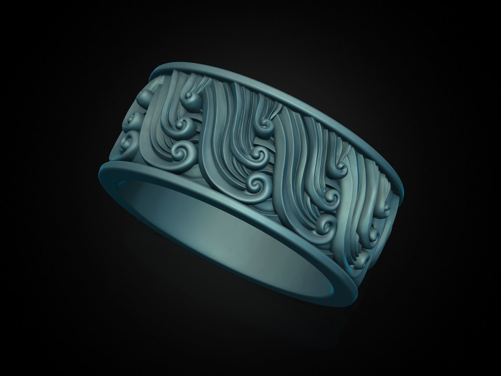 Wave Ring 3D print model_9
