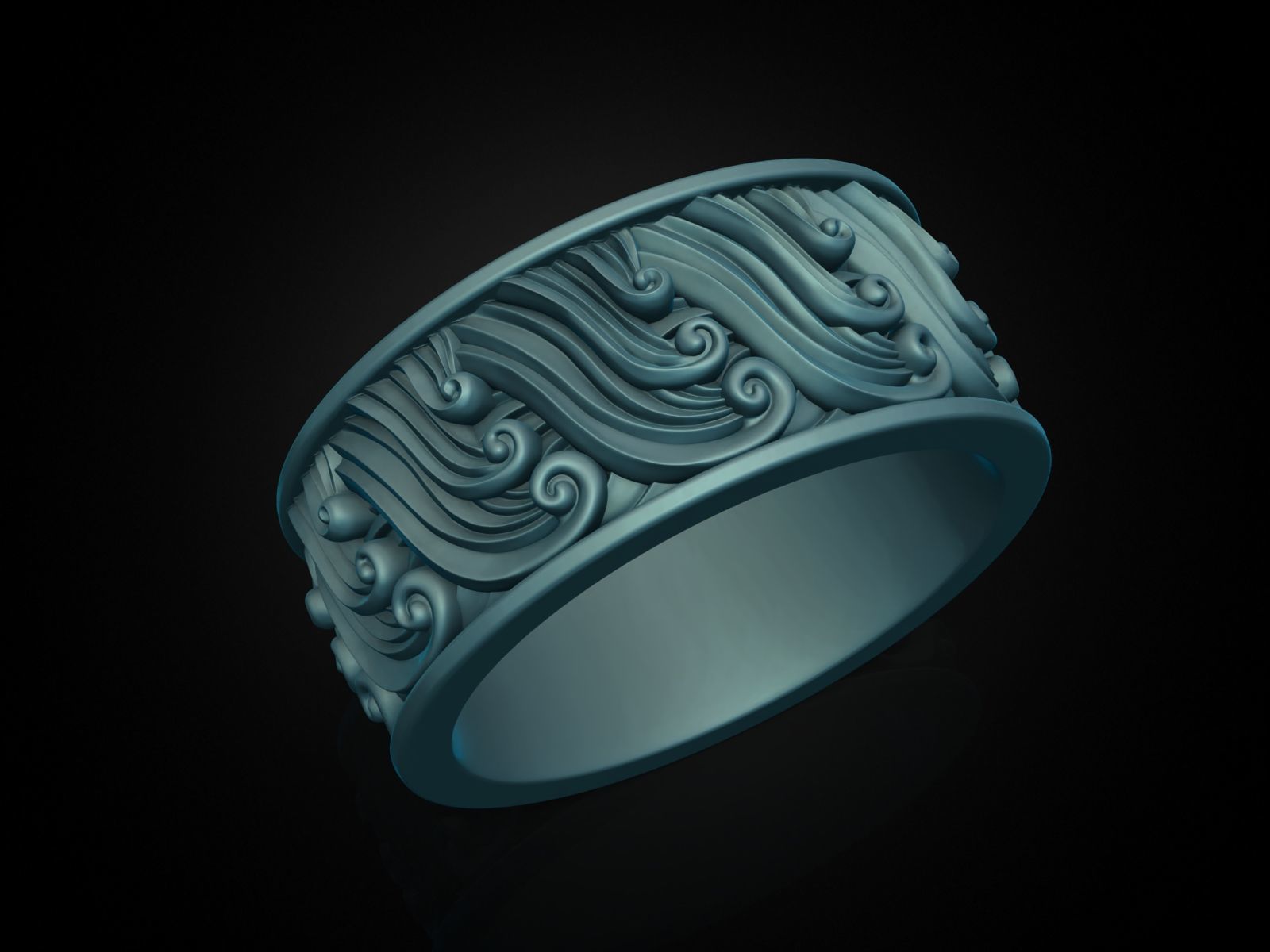 Wave Ring 3D print model_7