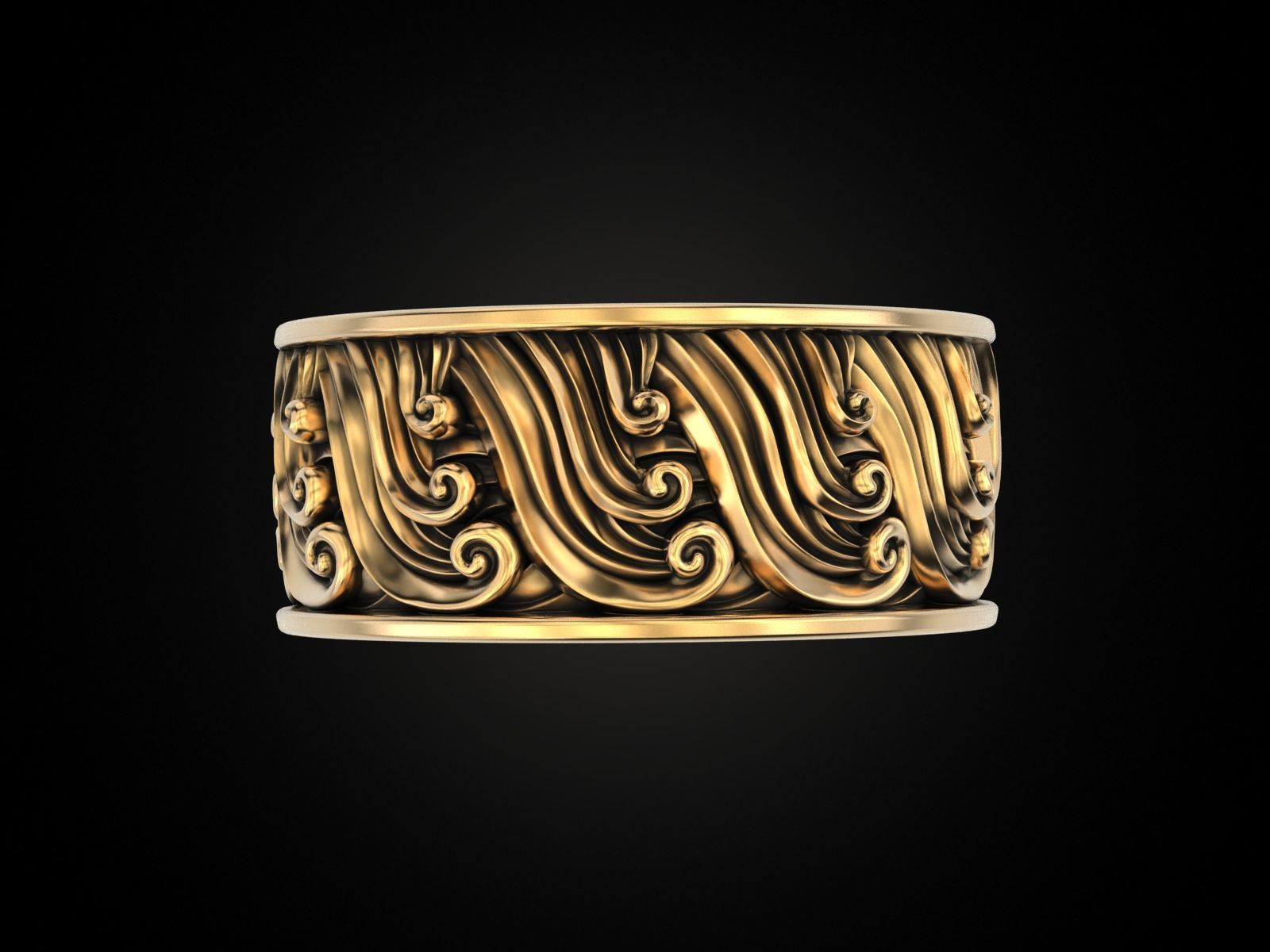 Wave Ring 3D print model_4