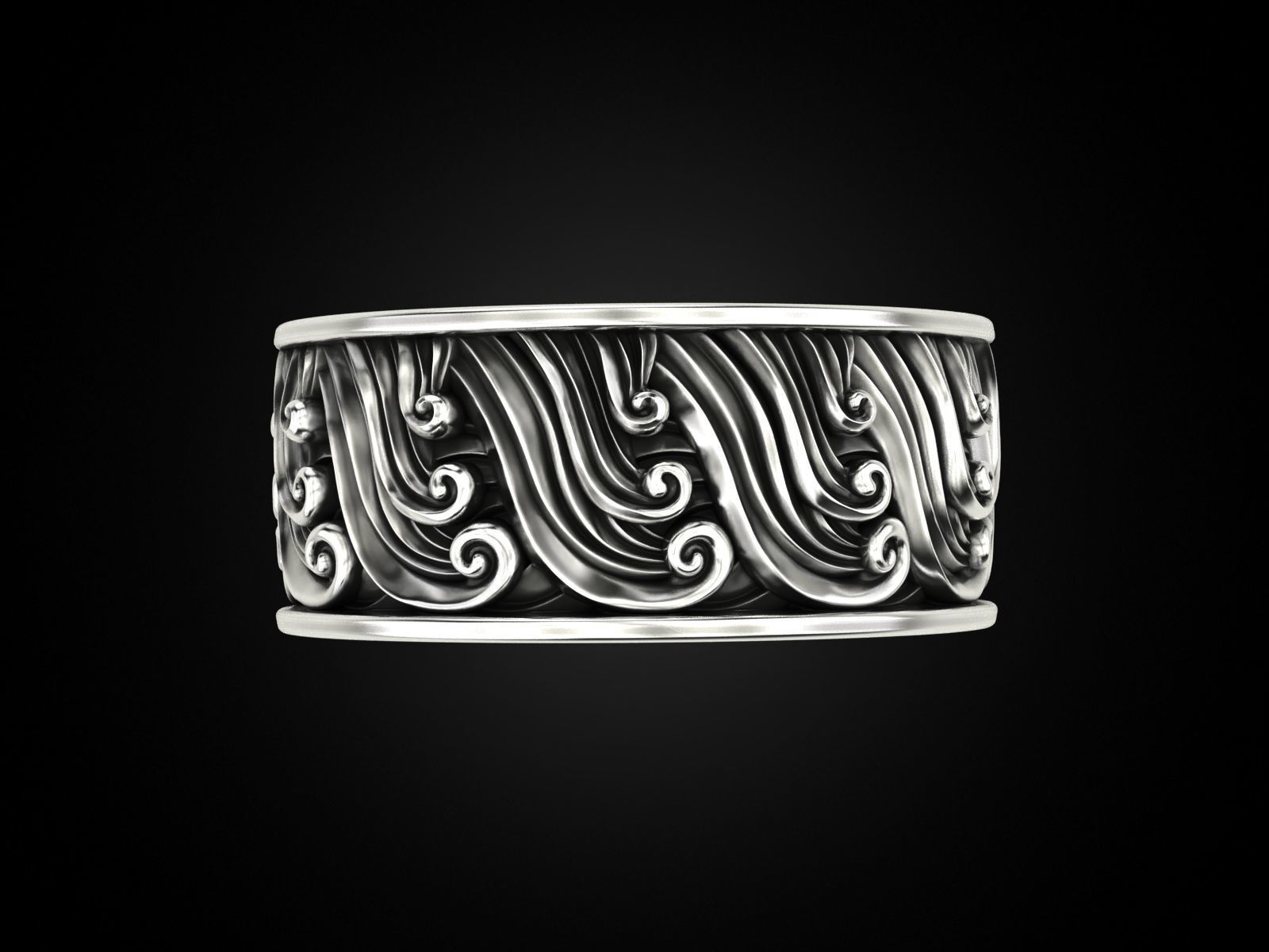 Wave Ring 3D print model_1