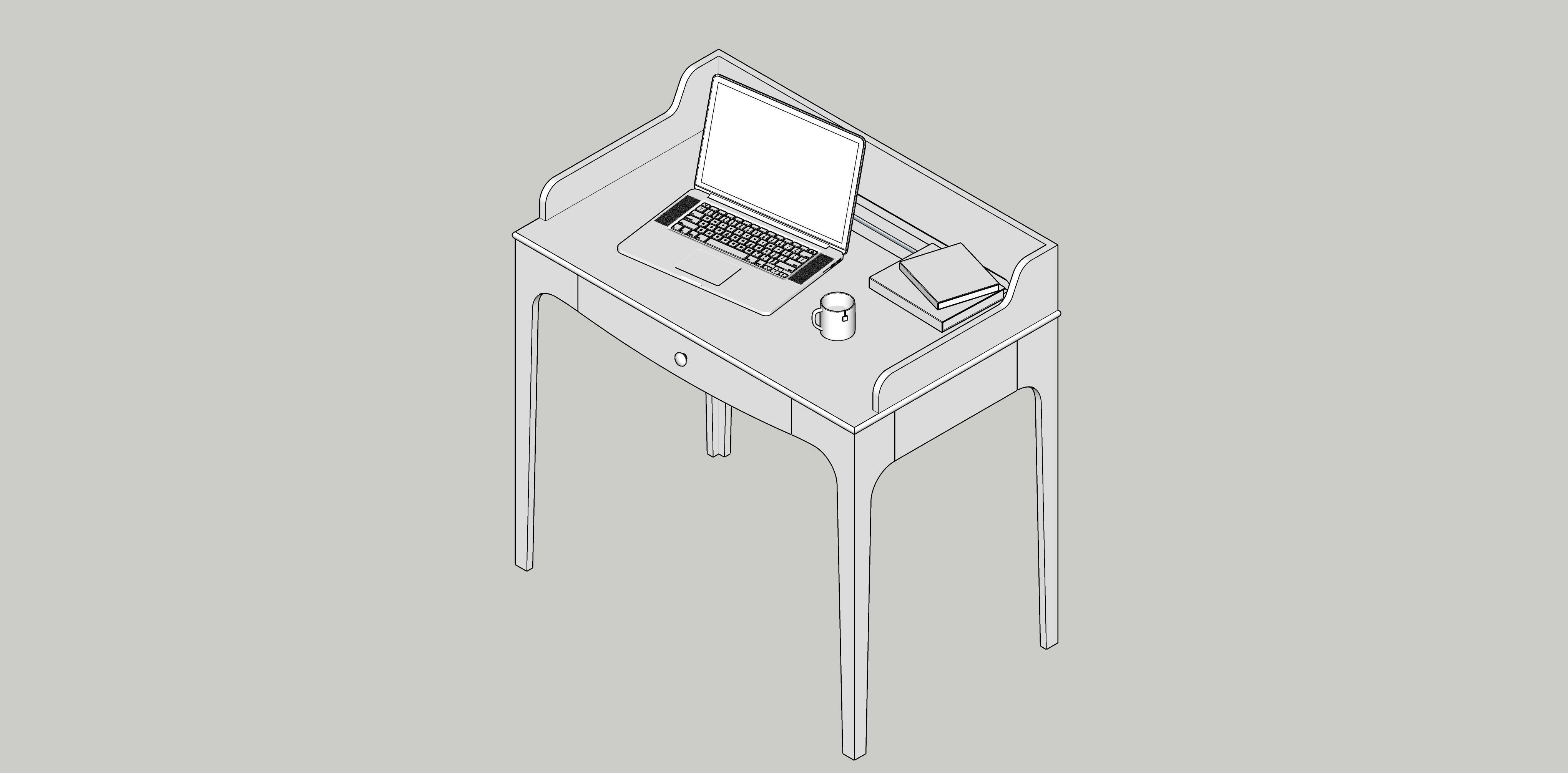 Desk IKEA LOMMARP 3D model_7