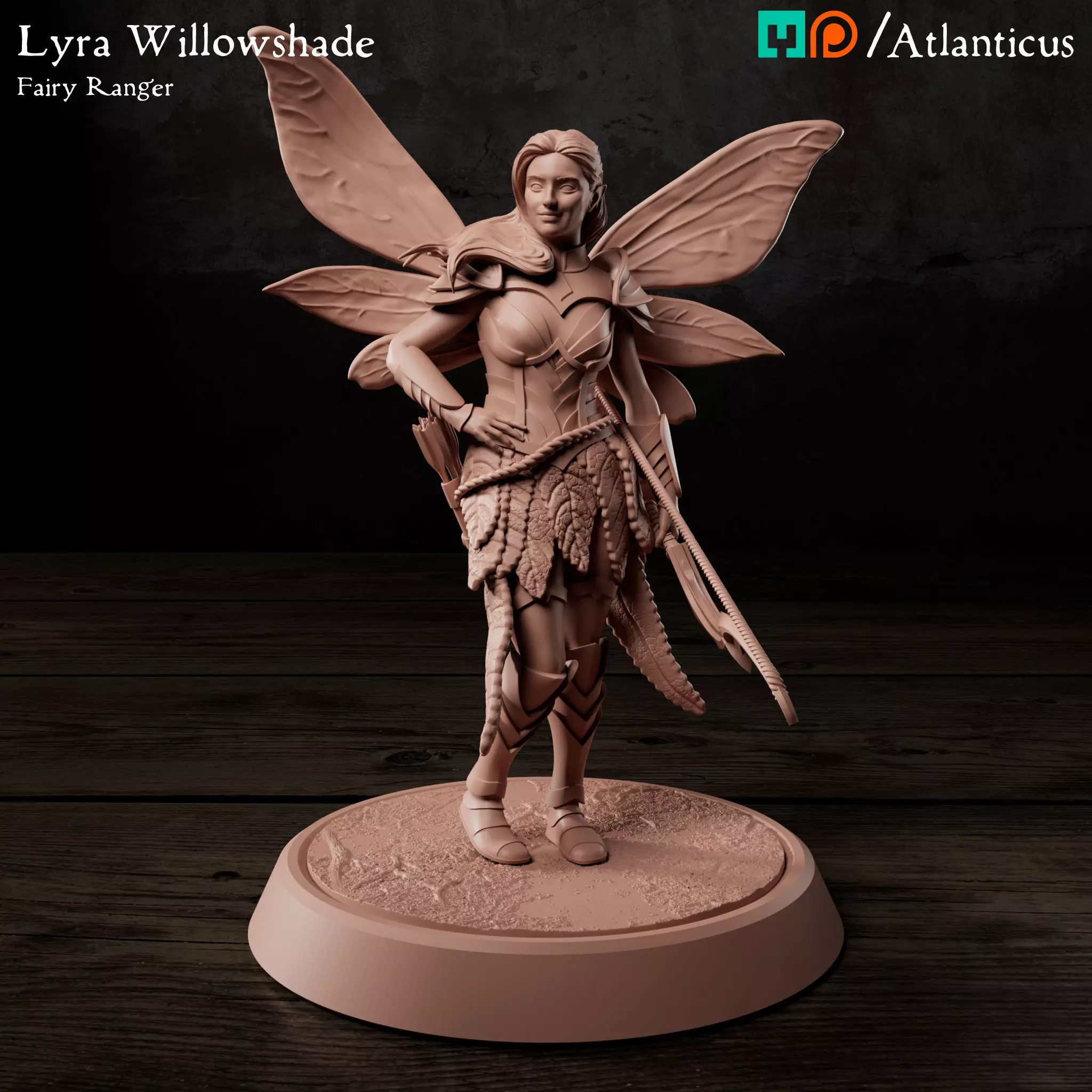 Female Fairy Ranger - Lyra Willowshade - Longbow Idle 3D print model_0