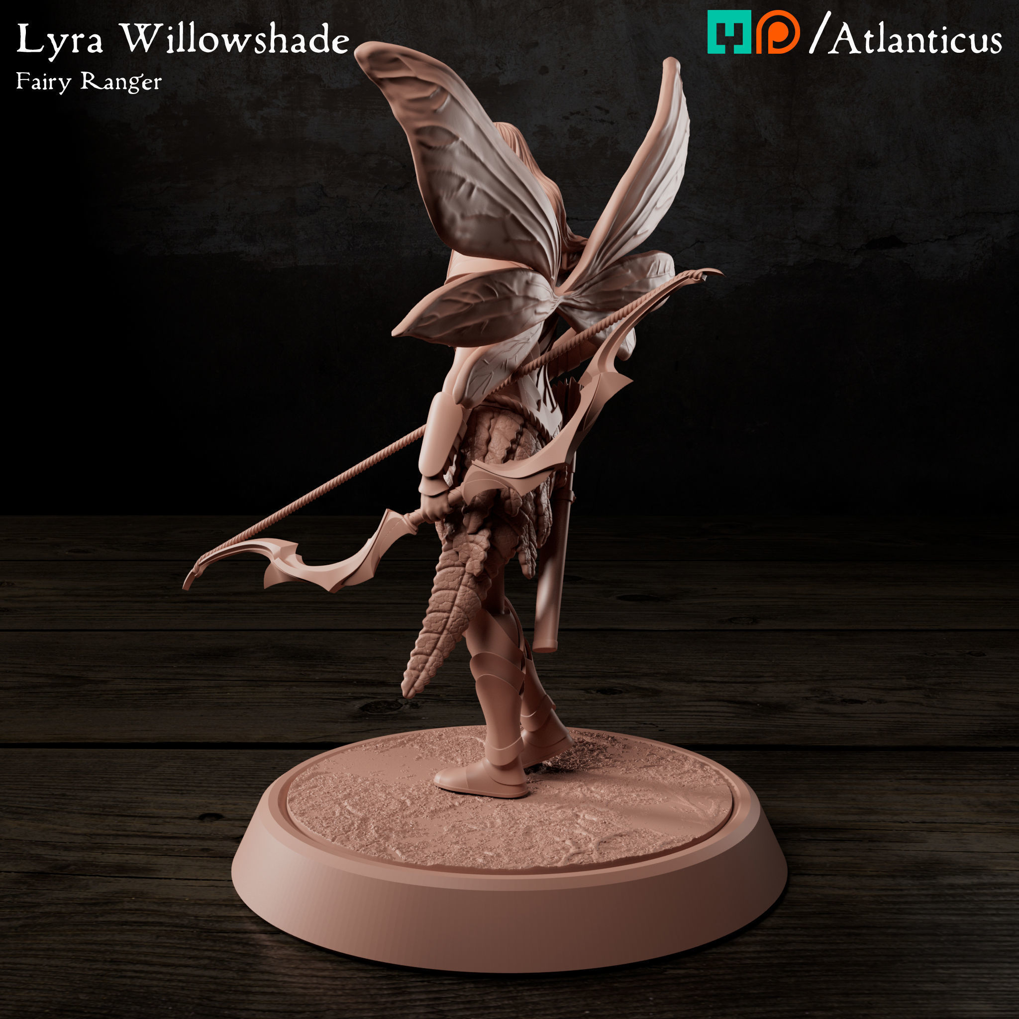 Female Fairy Ranger - Lyra Willowshade - Longbow Idle 3D print model_5