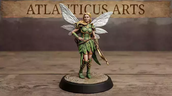 Female Fairy Ranger - Lyra Willowshade - Longbow Idle