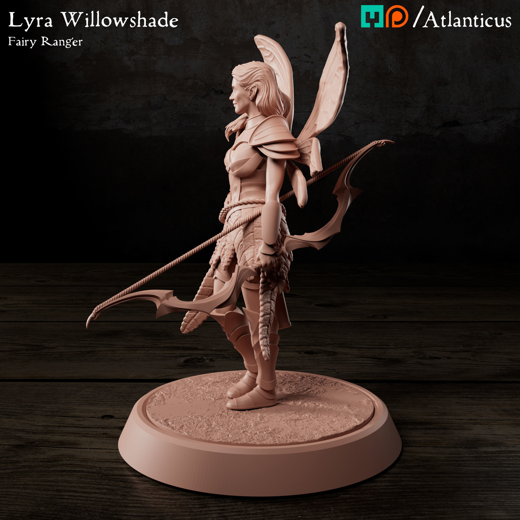 Female Fairy Ranger - Lyra Willowshade - Longbow Idle 3D print model_6