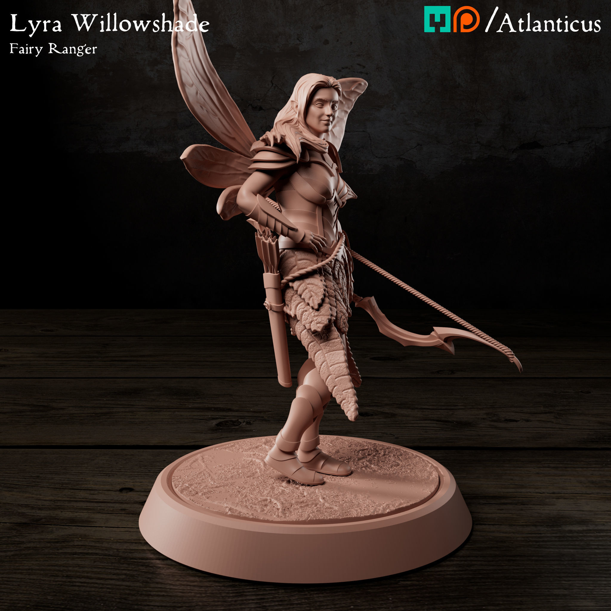 Female Fairy Ranger - Lyra Willowshade - Longbow Idle 3D print model_1