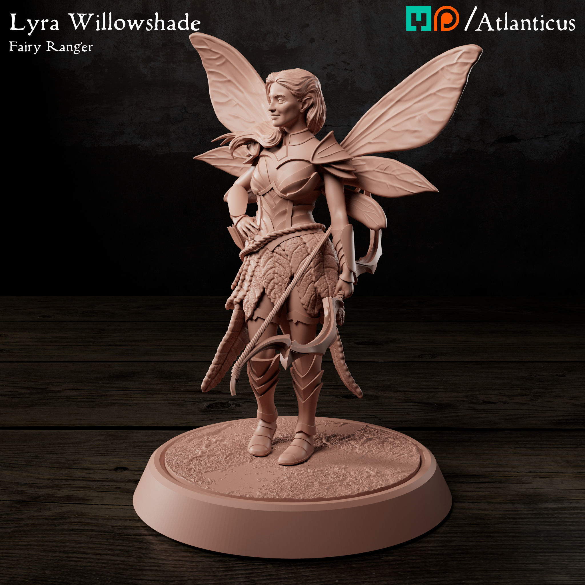 Female Fairy Ranger - Lyra Willowshade - Longbow Idle 3D print model_7
