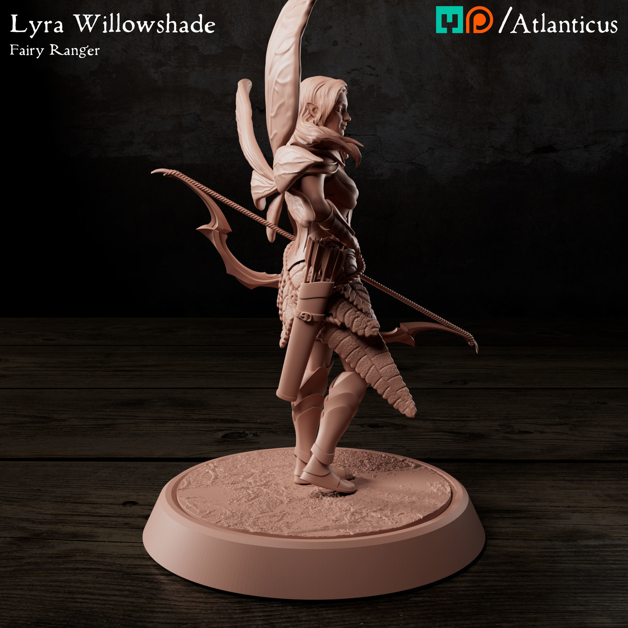 Female Fairy Ranger - Lyra Willowshade - Longbow Idle 3D print model_2
