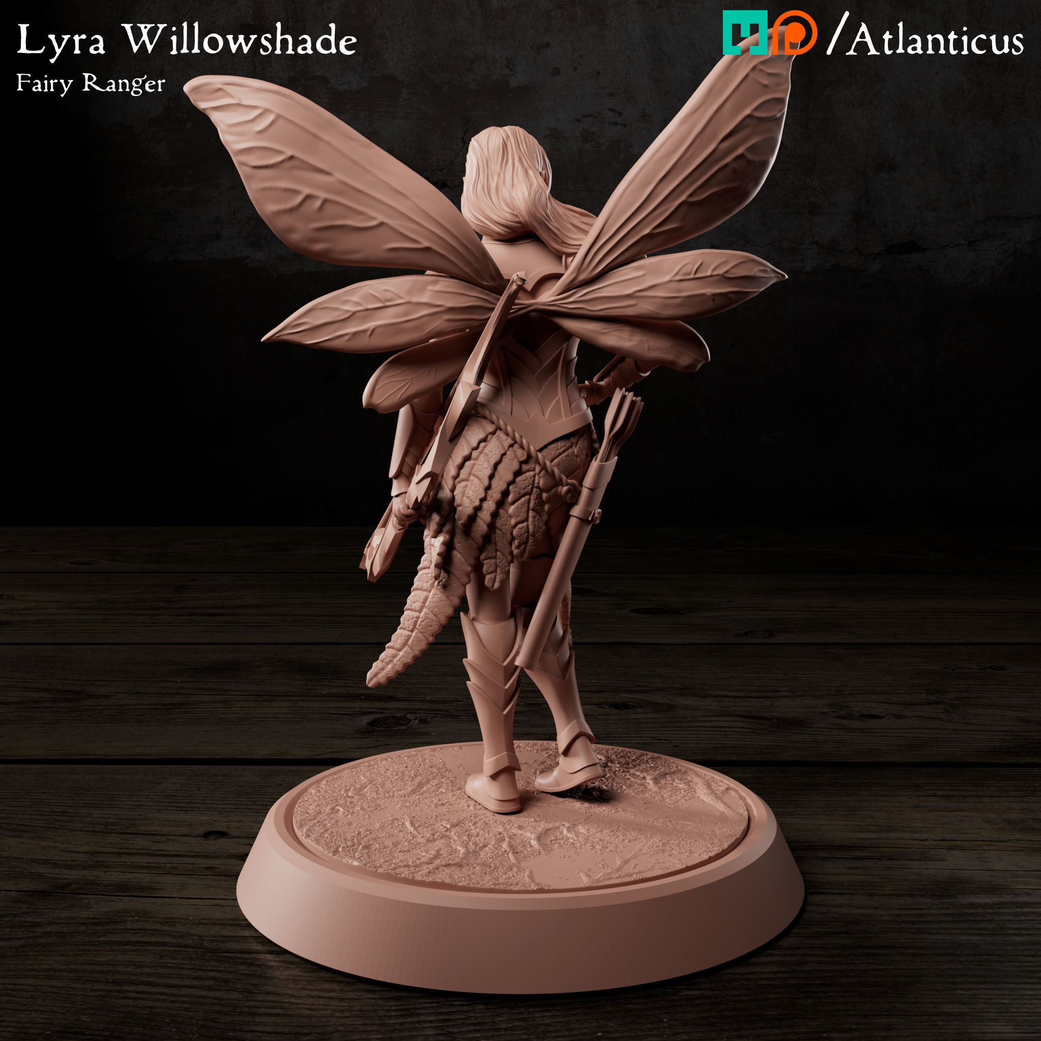 Female Fairy Ranger - Lyra Willowshade - Longbow Idle 3D print model_4