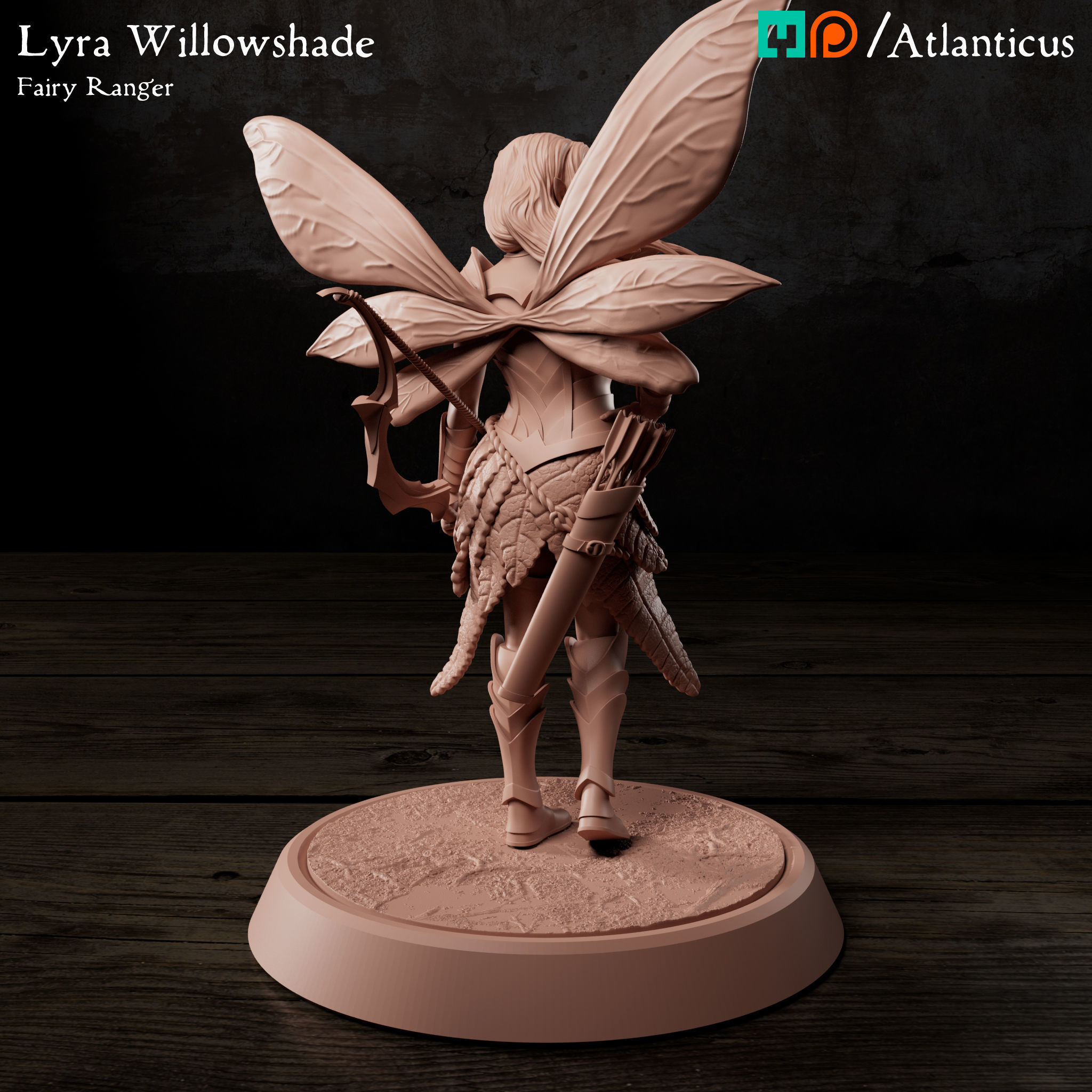 Female Fairy Ranger - Lyra Willowshade - Longbow Idle 3D print model_3