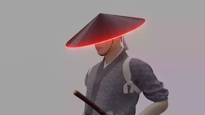 Japanese hat Jingasa Free 3D model