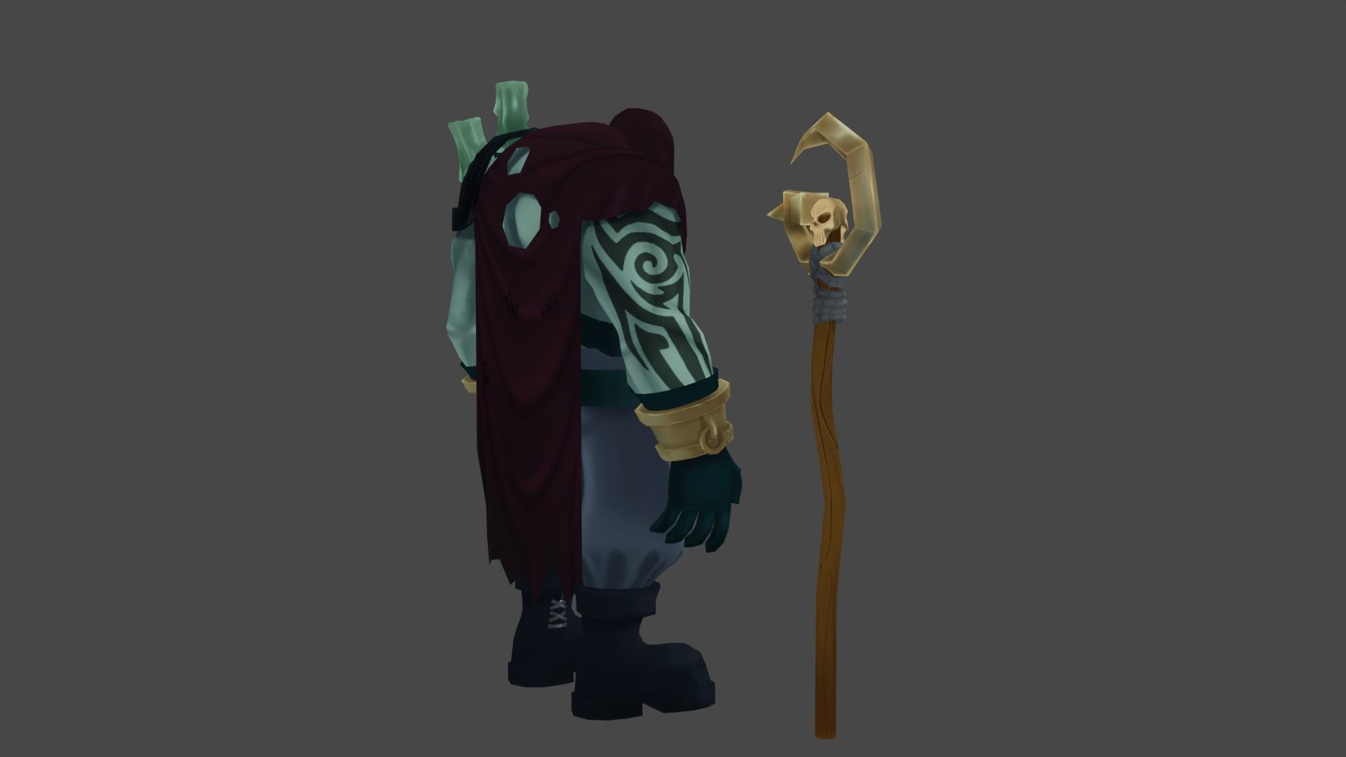 Ghoul hand-painted 3d model  Low-poly 3D model_2