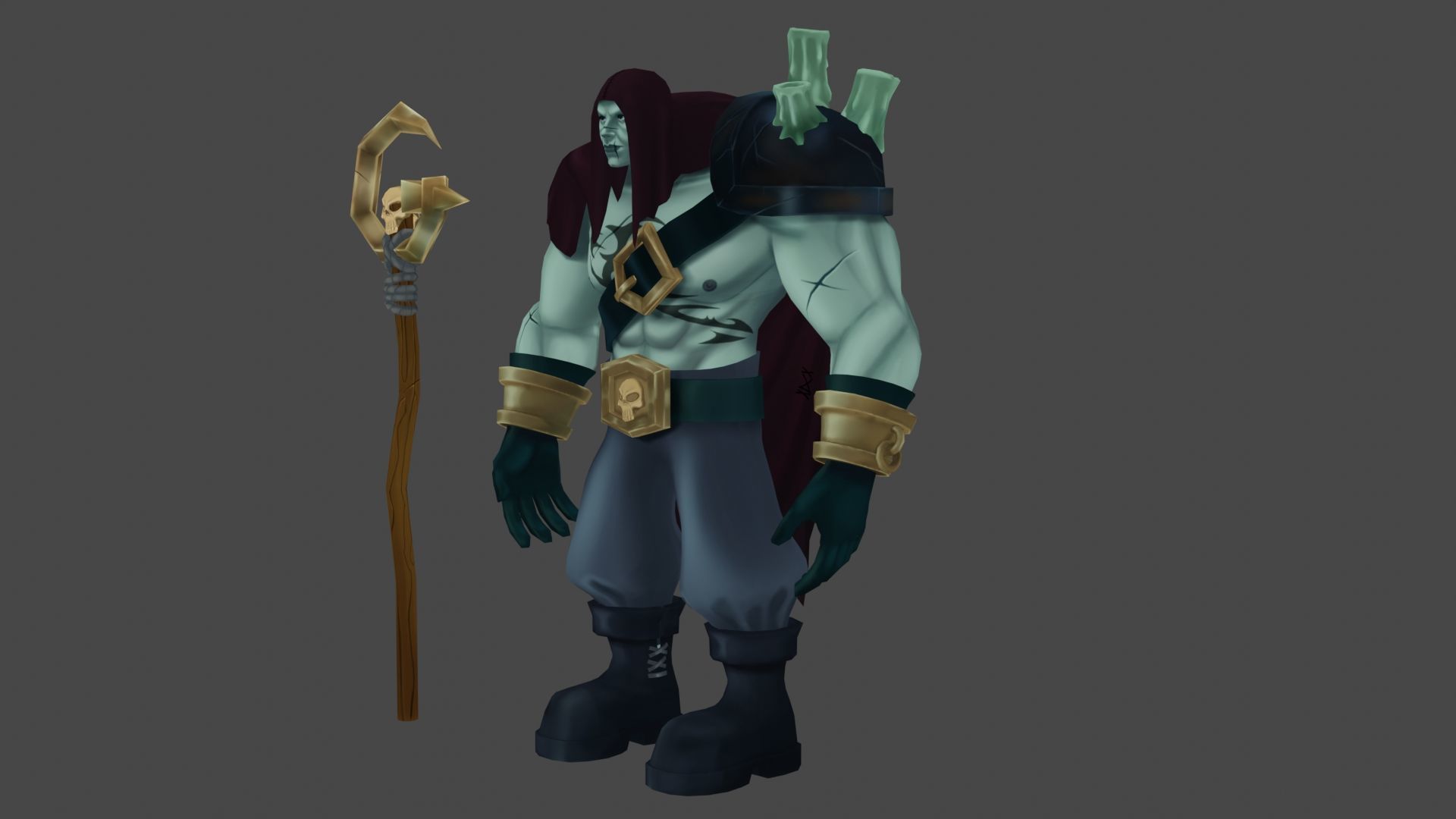 Ghoul hand-painted 3d model  Low-poly 3D model_1