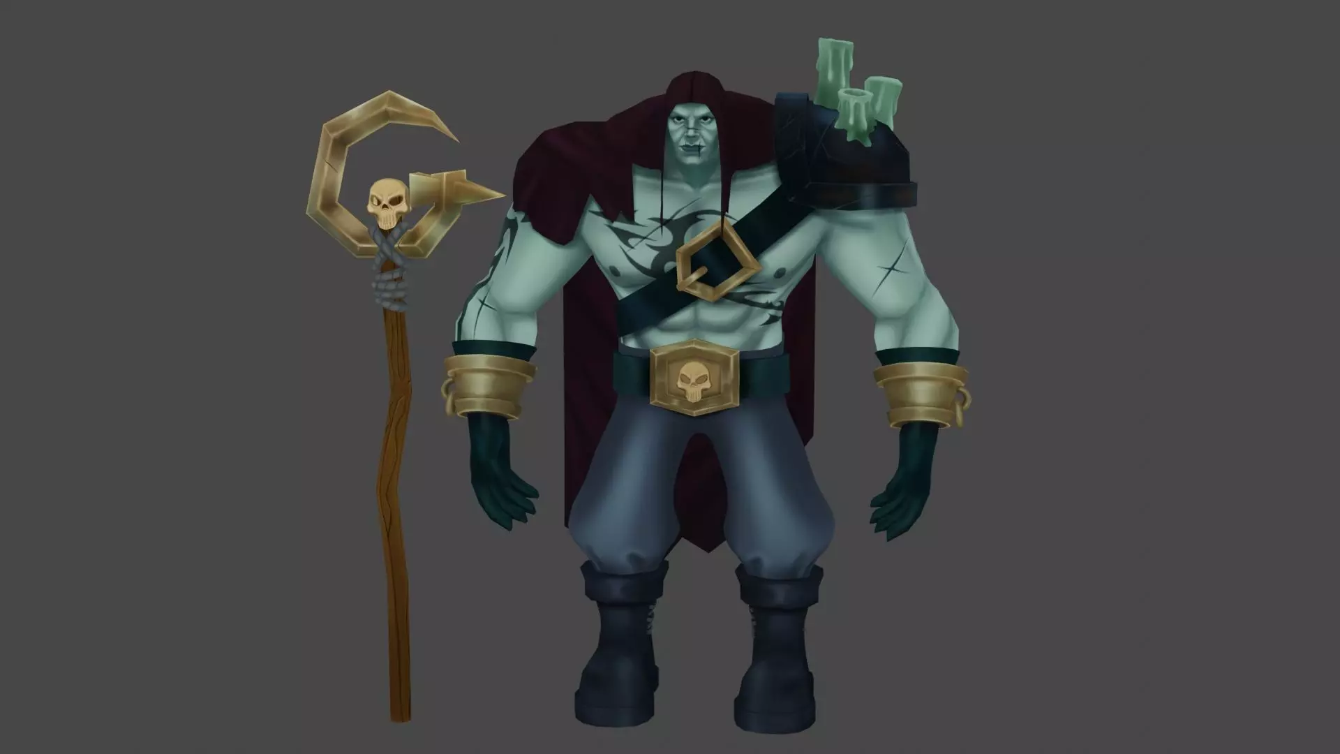 Ghoul hand-painted 3d model  Low-poly 3D model_0