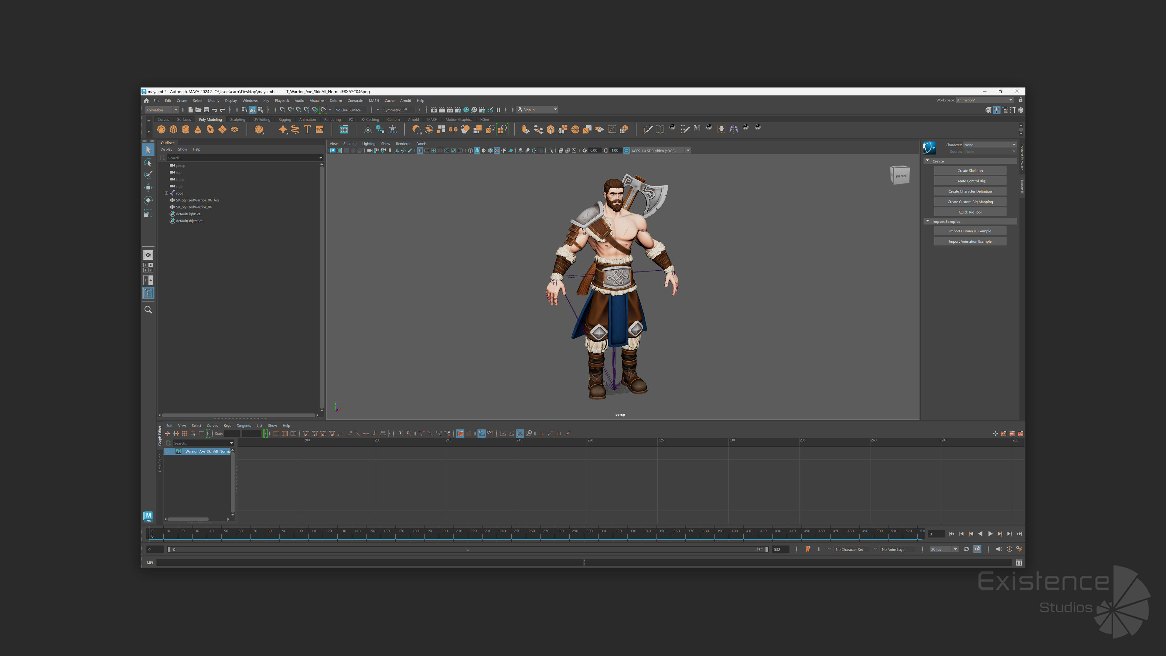 Stylized Warrior 06 - Magnus Male Fighter Fantasy - 55 Low-poly 3D model_10