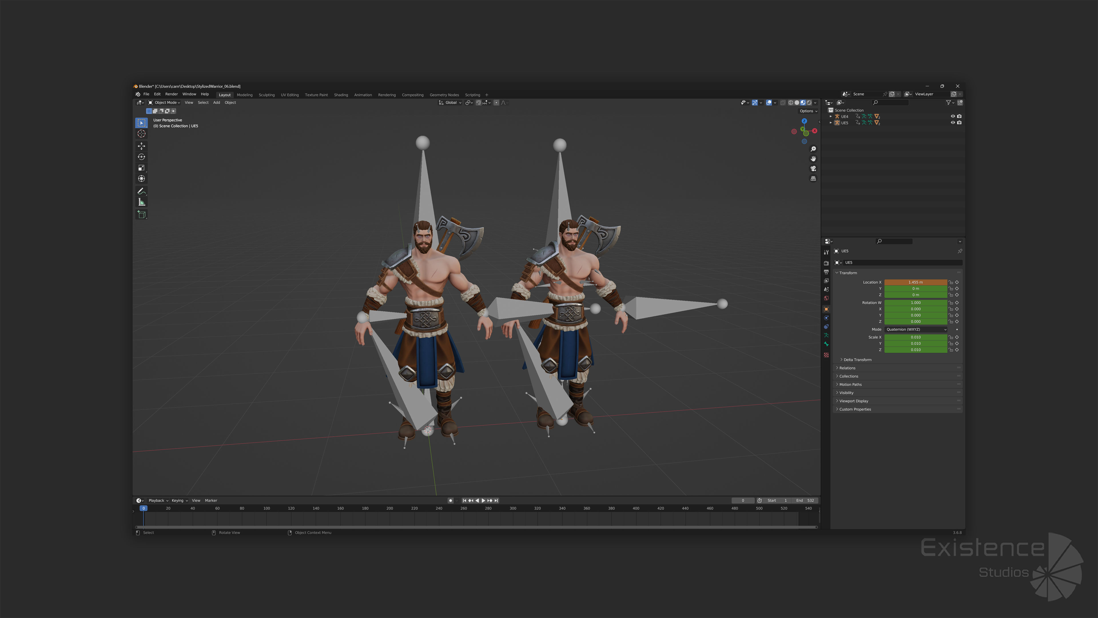 Stylized Warrior 06 - Magnus Male Fighter Fantasy - 55 Low-poly 3D model_11
