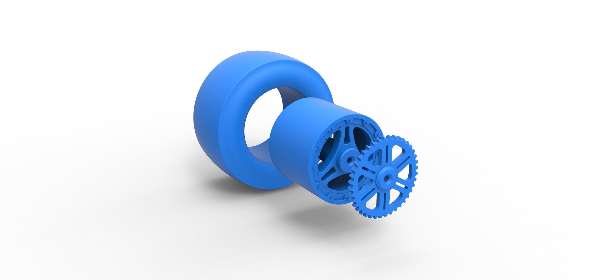 Rear wheel of Top fuel dragster motorcycle Scale 1 to 25 3D print model_13