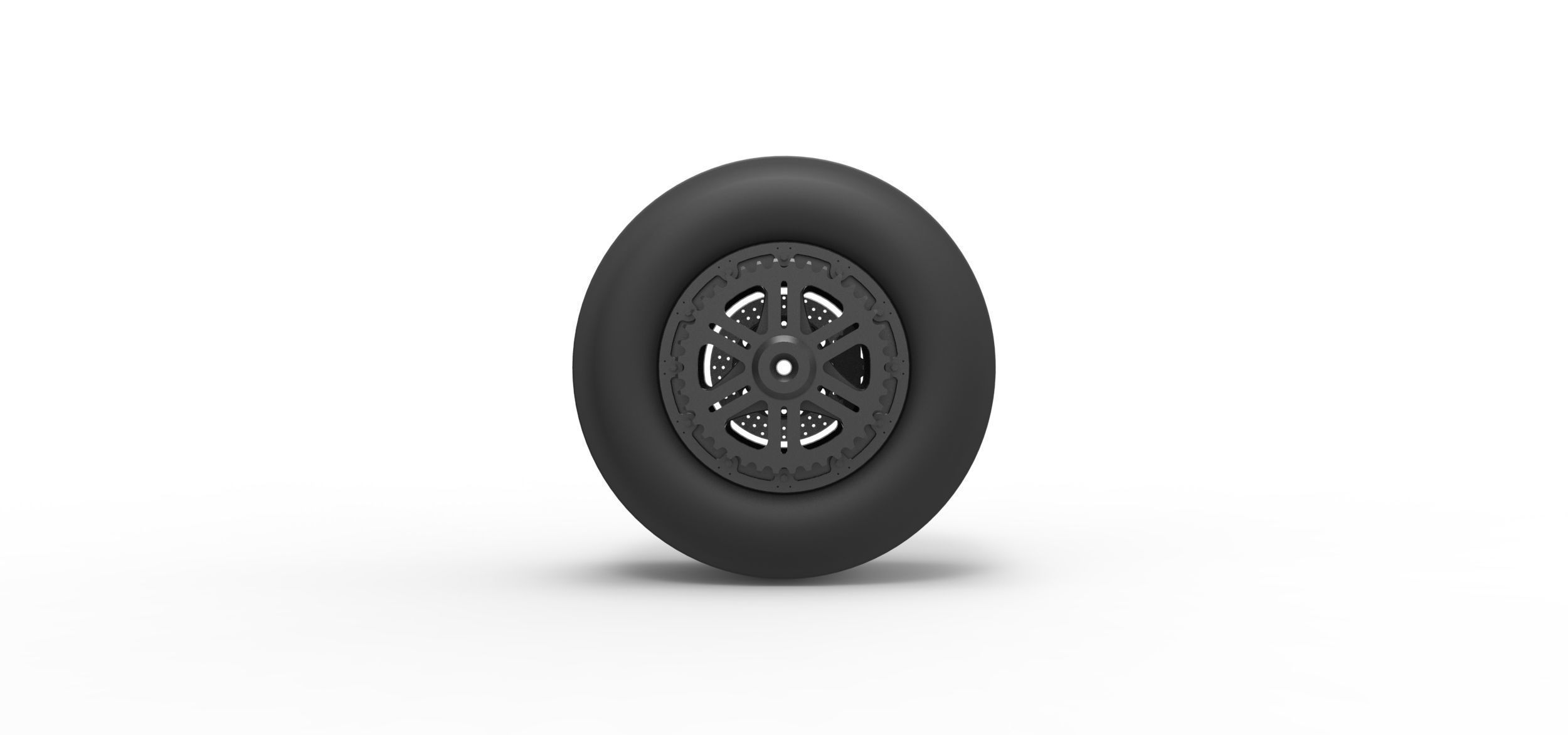 Rear wheel of Top fuel dragster motorcycle Scale 1 to 25 3D print model_4