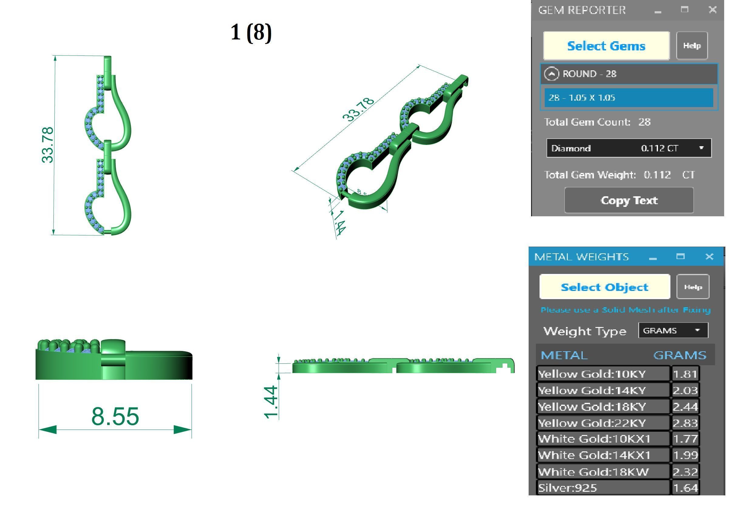 Necklace Bracelet Chain Link 3dm stl renders details 3D print model_3
