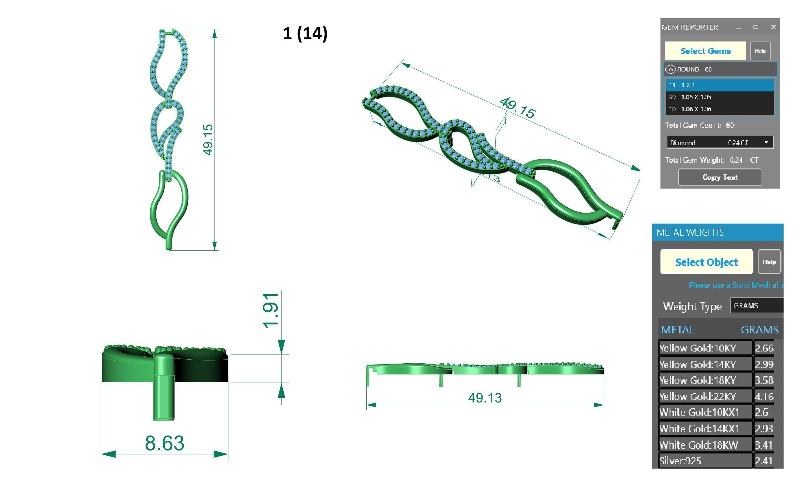 Necklace Bracelet Chain Link 3dm stl renders details 3D print model_3
