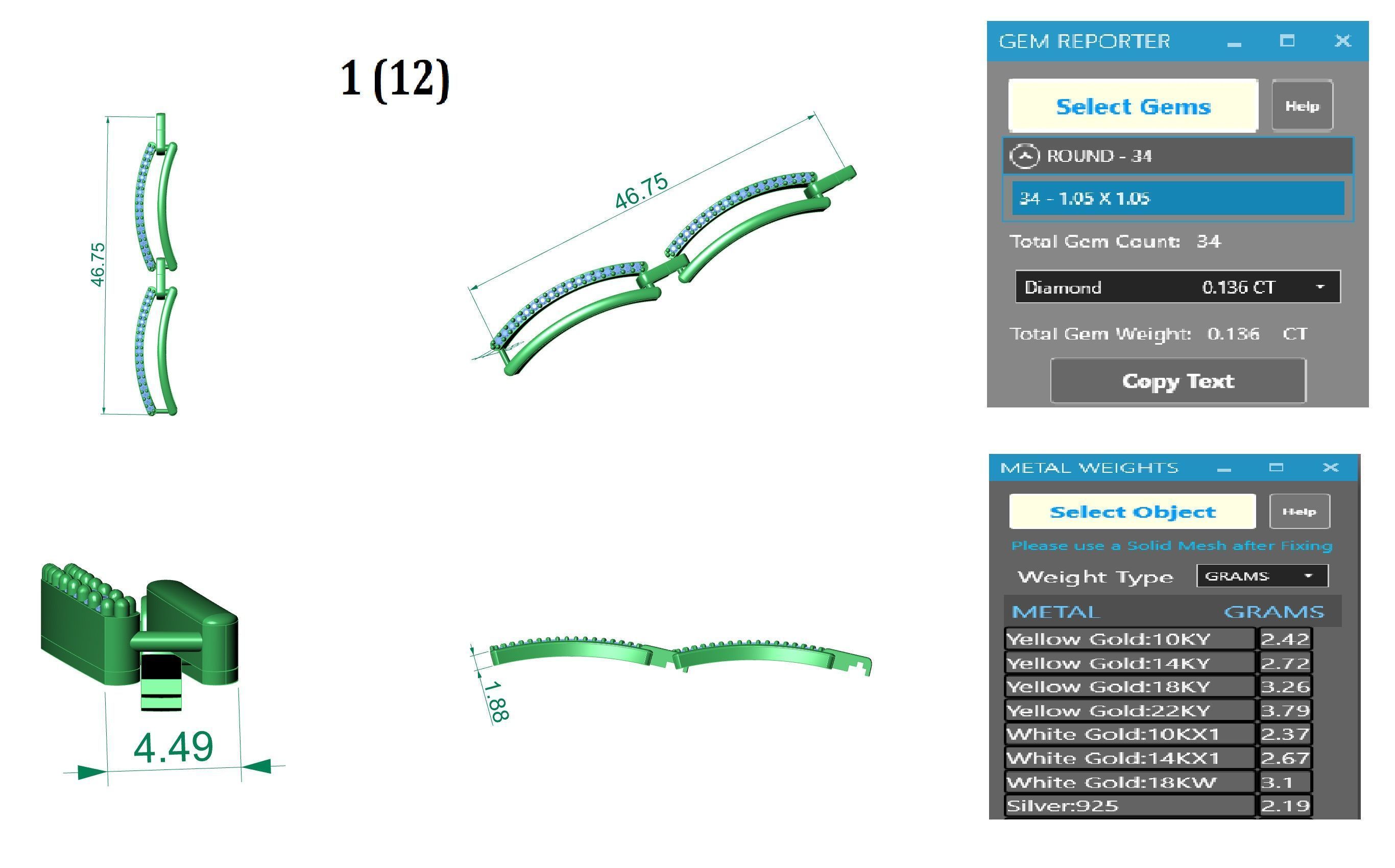 Necklace Bracelet Chain Link 3dm stl renders details 3D print model_3