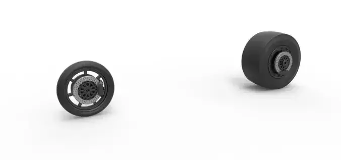 Wheel Set of Top fuel dragster motorcycle Scale 1 to 25