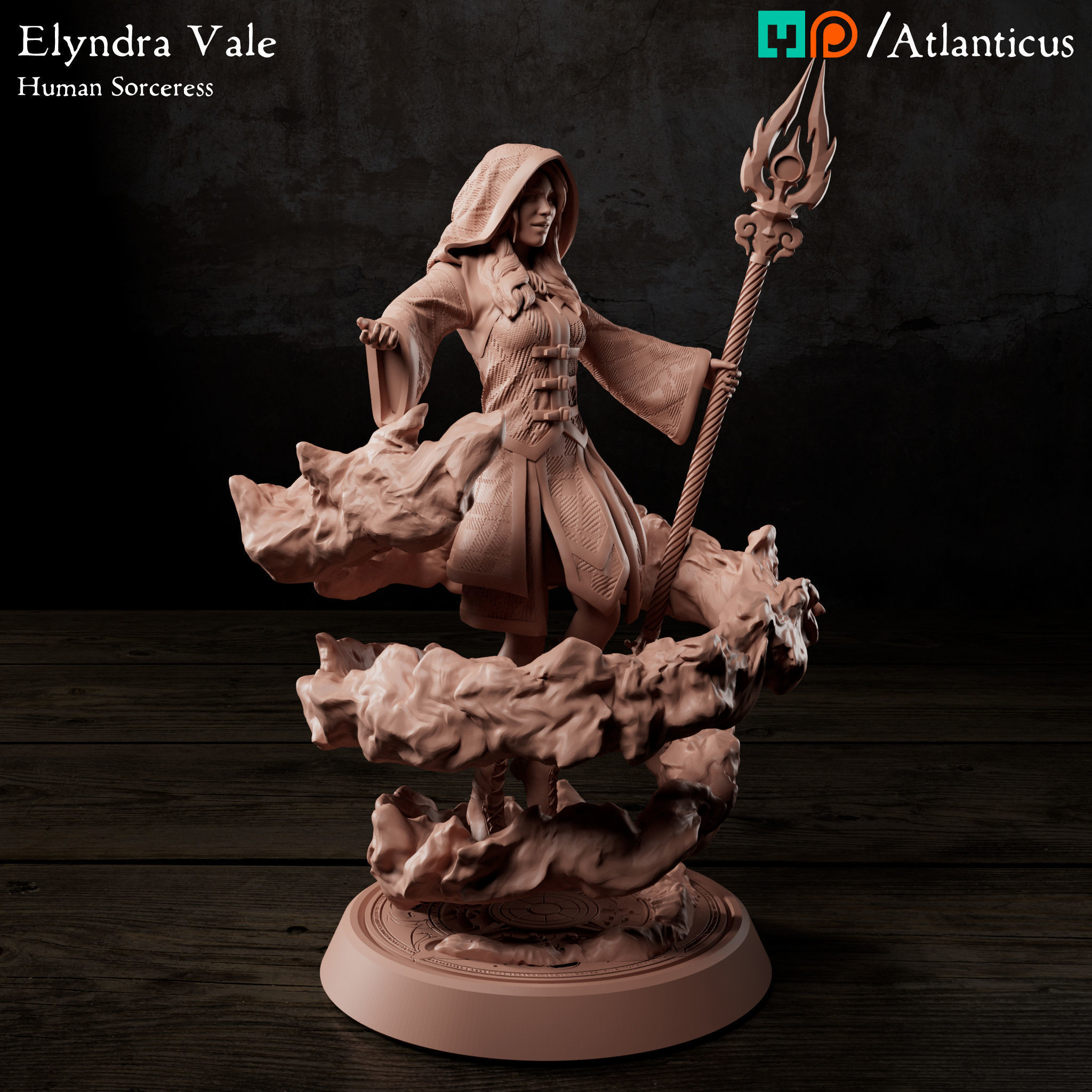 Female Human Sorceress - Elyndra Vale - Firestorm 3D print model_1