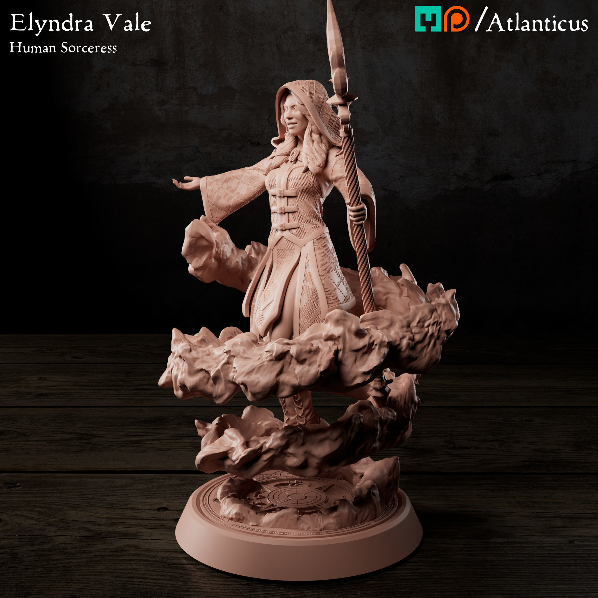 Female Human Sorceress - Elyndra Vale - Firestorm 3D print model_7