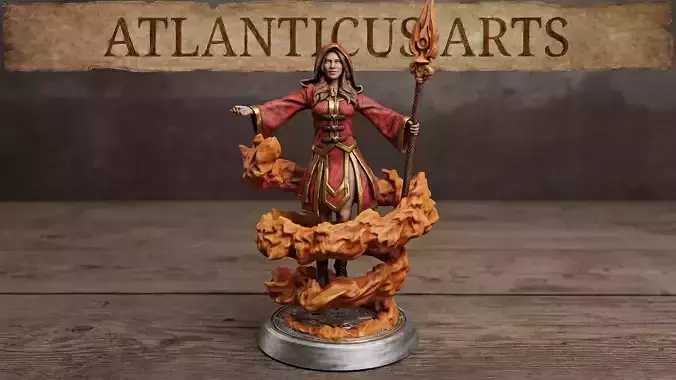 Female Human Sorceress - Elyndra Vale - Firestorm