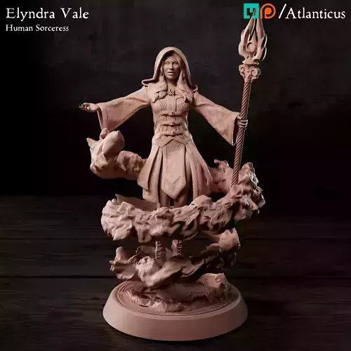 Female Human Sorceress - Elyndra Vale - Firestorm 3D print model