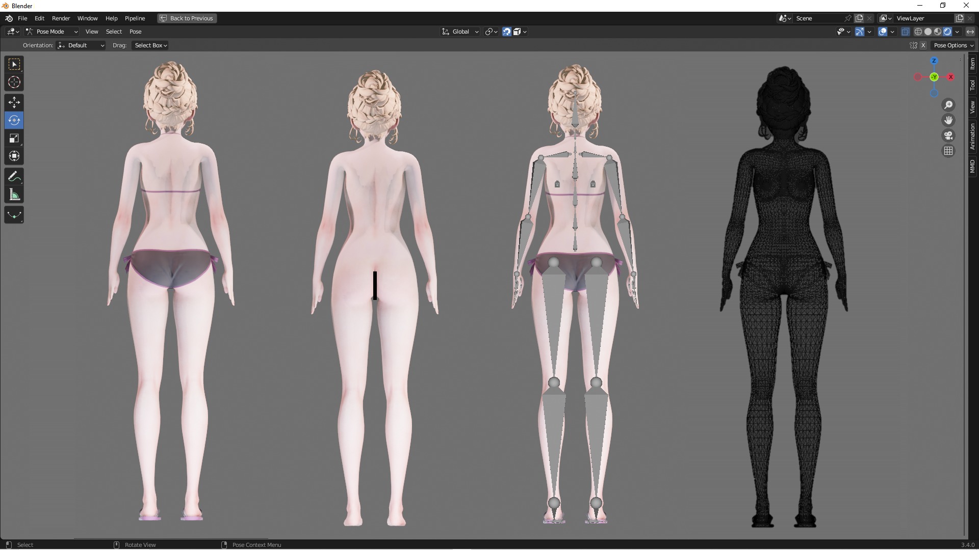 Bikini 0006 - UE5 - Unity - Blender - Animated Low-poly 3D model_4