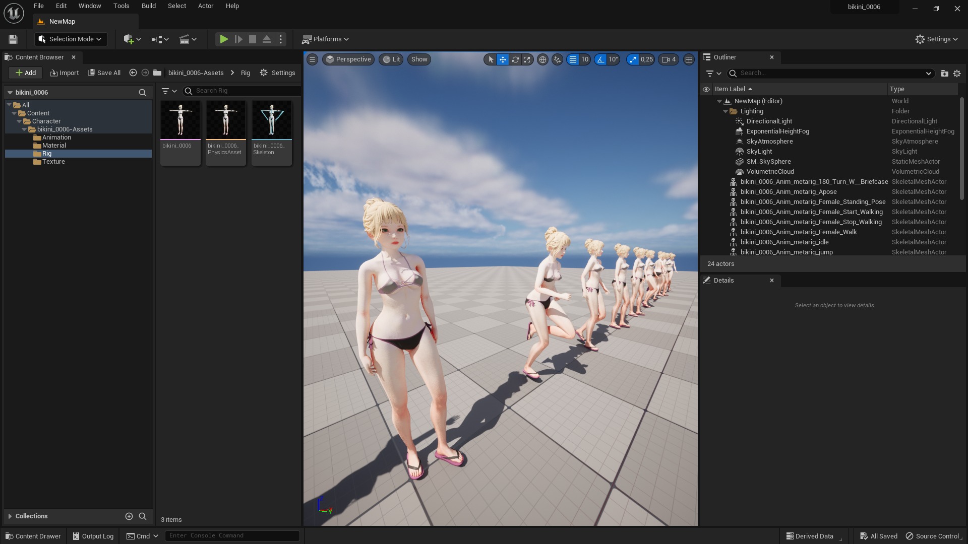 Bikini 0006 - UE5 - Unity - Blender - Animated Low-poly 3D model_8