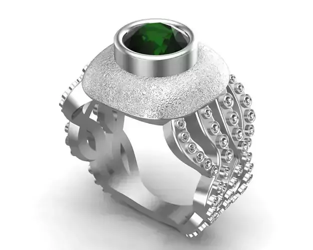 Jellyfish Silver Ring 3D print model