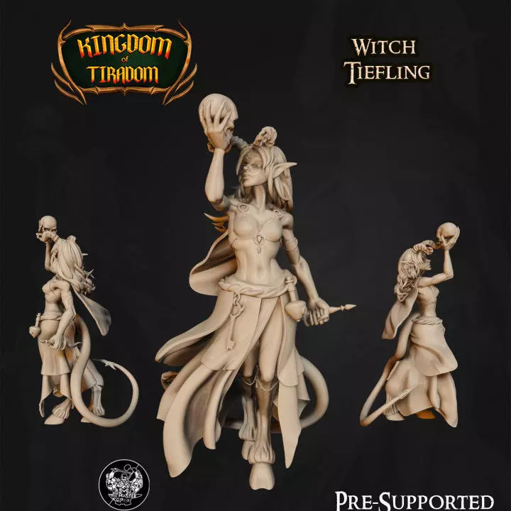 Tiefling Witch 3D print model_0