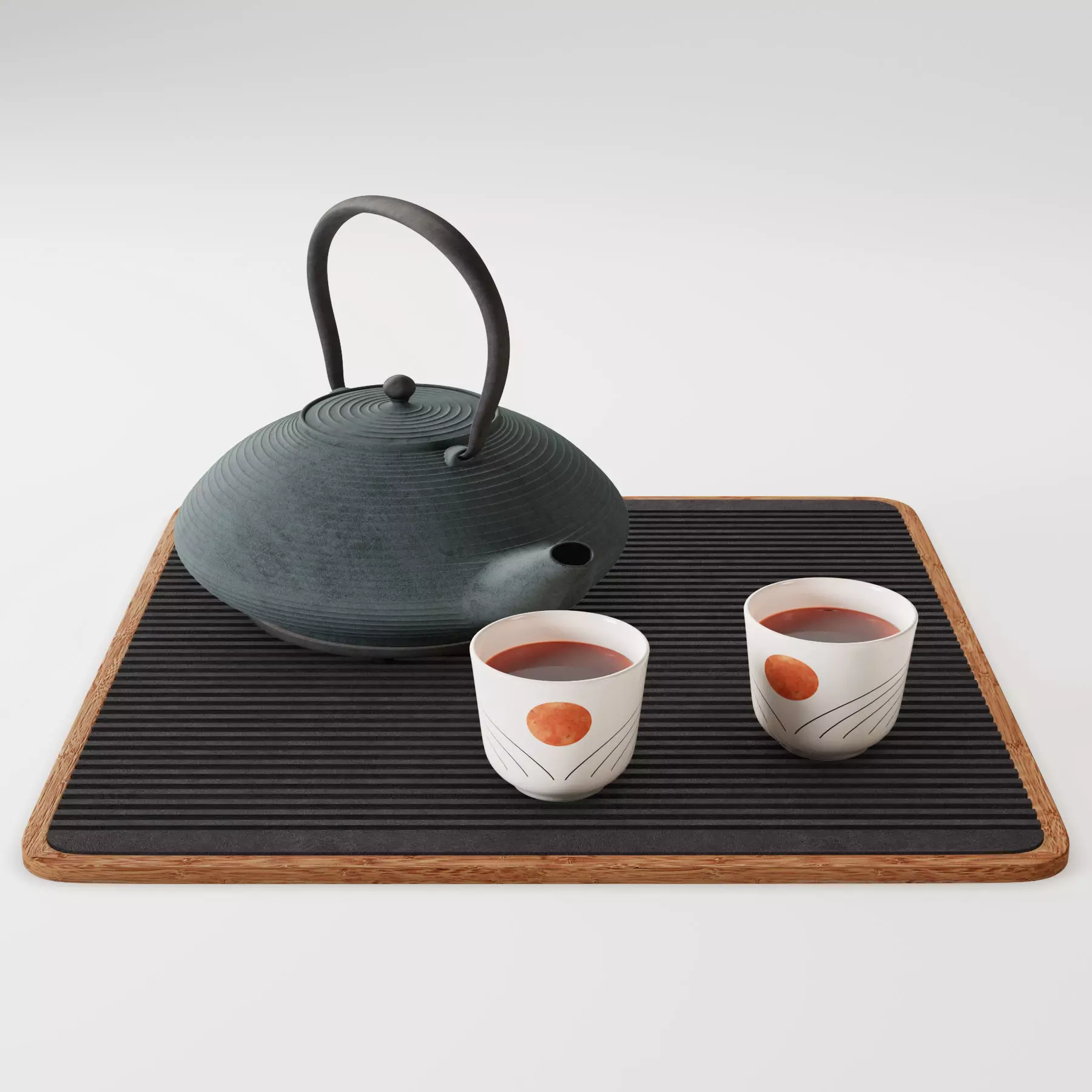 Japanese Cast Iron Tea Set 3D model_0