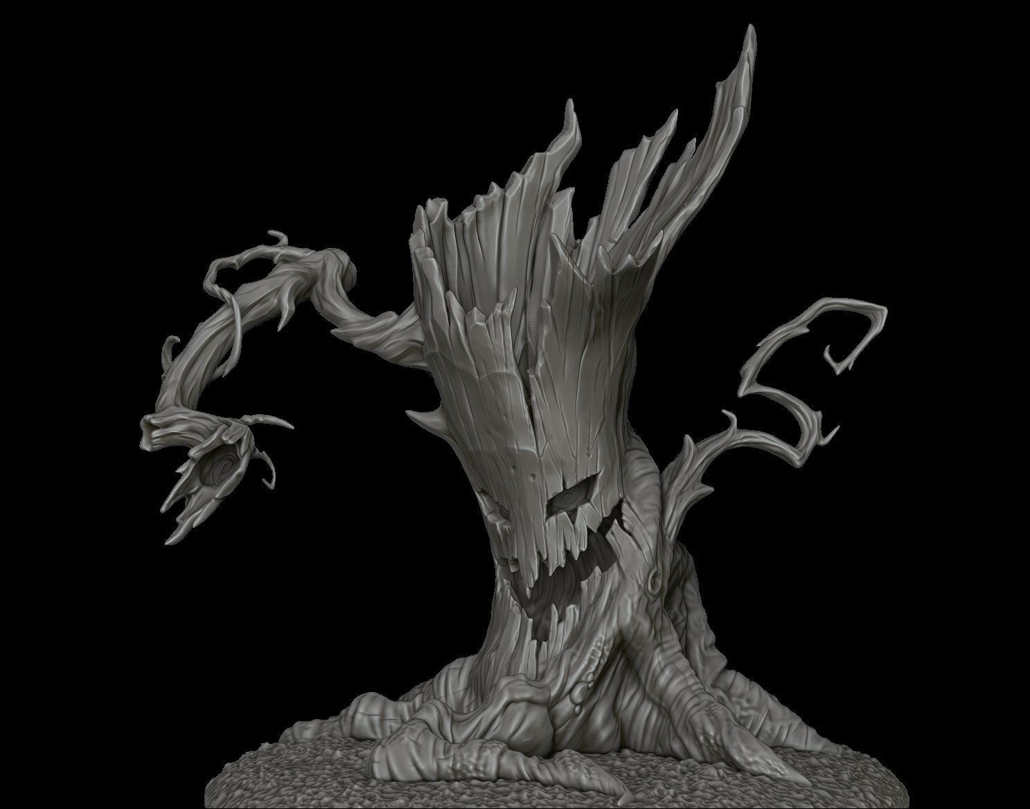 Evil Tree model-3D Printable Halloween Special Evil Tree model 3D print model_6