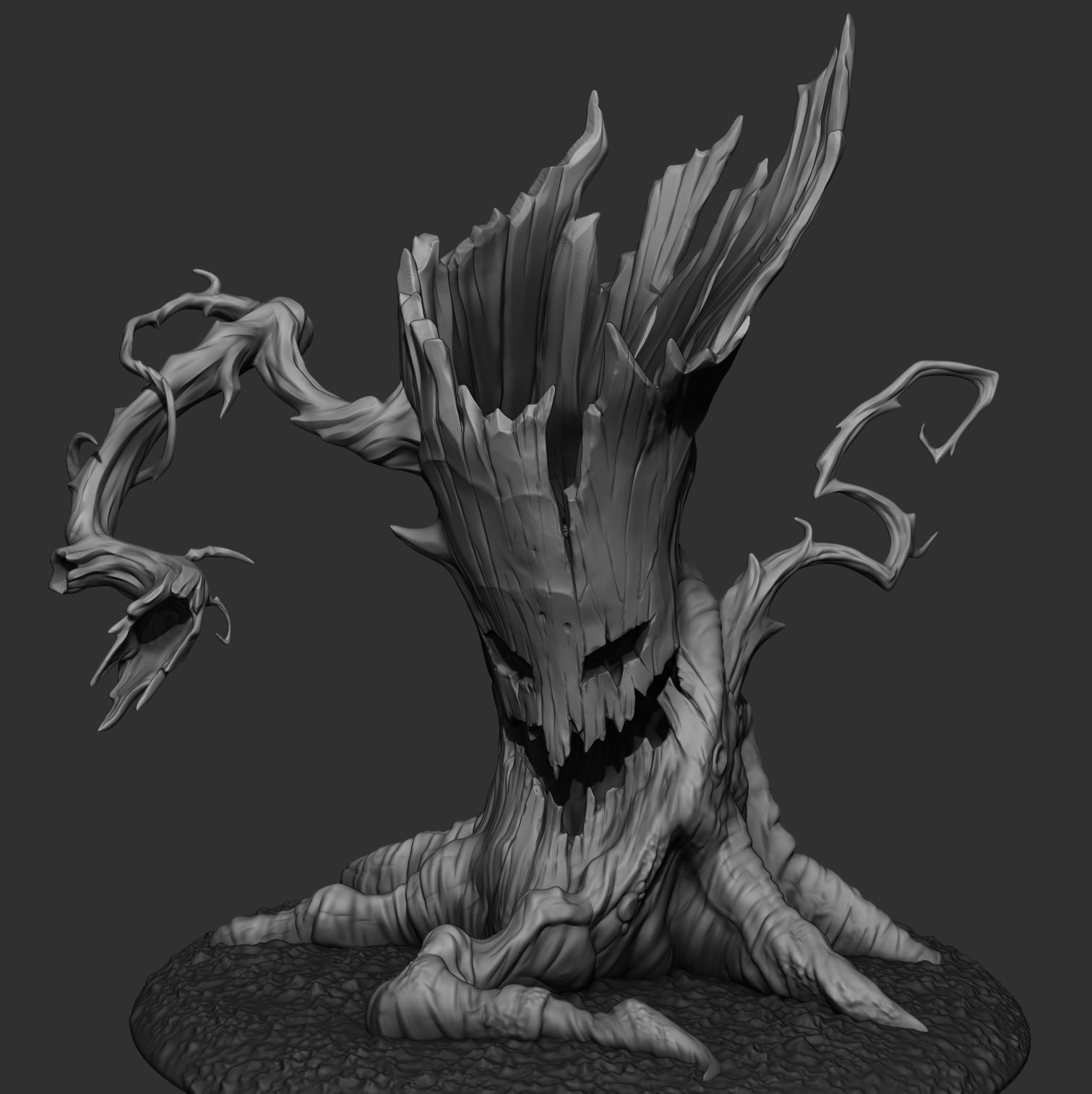 Evil Tree model-3D Printable Halloween Special Evil Tree model 3D print model_5