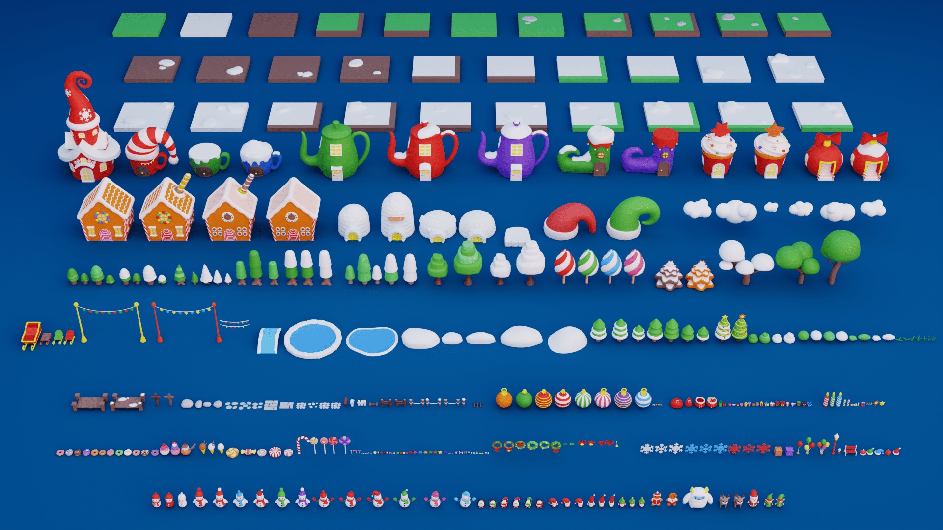 Cozy Cartoon Christmas 3D Asset Pack Low-poly 3D model_10